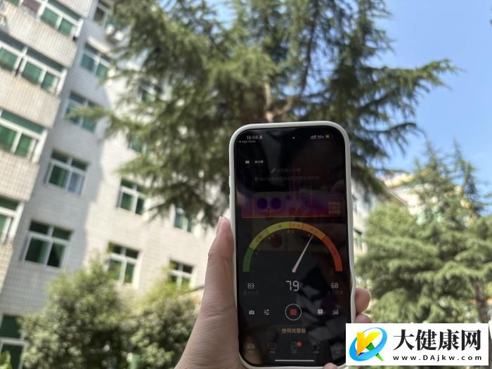 用测分贝软件测到的群蝉齐鸣时的分贝。祝欢 摄